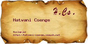 Hatvani Csenge névjegykártya